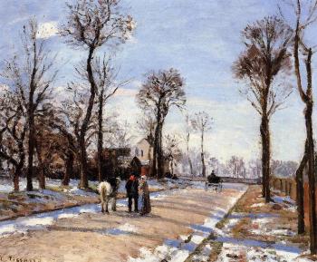 Camille Pissarro : Street, Winter Sunlight and Snow